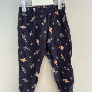 Pekkle 24m Navy blue with tan & blue  Rocket Print Jogger Pants